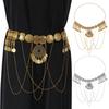 Сплав Поясная цепочка Ретро стиль Монета Кисточка Декор Цепочка для ремня Регулируемая длина