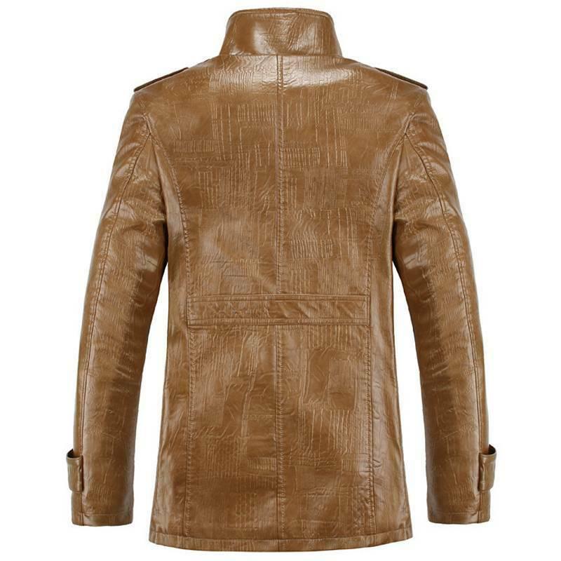 Мужское теплое зимнее пальто с кожаной меховой подкладкой, толстое пальто, ковбойская куртка, верхняя одежда