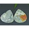 Natural Maligano Jasper 2Pcs Pear Cabochon Loose Gemstone 114Cts. 39-41MM SK-3484