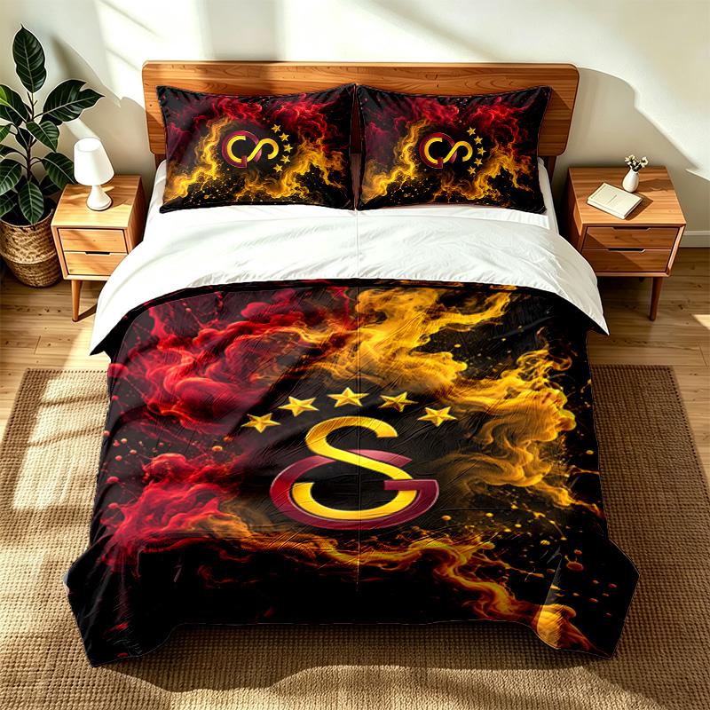 Galatasaray (14) 3pc set suitable for master bedrooms soft and comfortable an ideal gift for family and friends Includes one duvet cover and two pillo