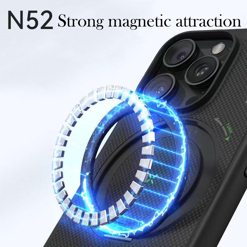 Blueo Magnetic Case For iPhone 16 Pro Max Carbon Fibre Wireless Charging Back Cover Case for IPHONE 16 PRO MAX