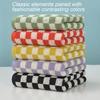 Pure Cotton Hand Towel Plaid Print Lightweight Water Absorbent Decorative Towel Gym Quick-Dry Washcloth