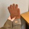 Женские зимние теплые вязаные перчатки из толстой бархатной пряжи для велоспорта, активного отдыха, универсальные