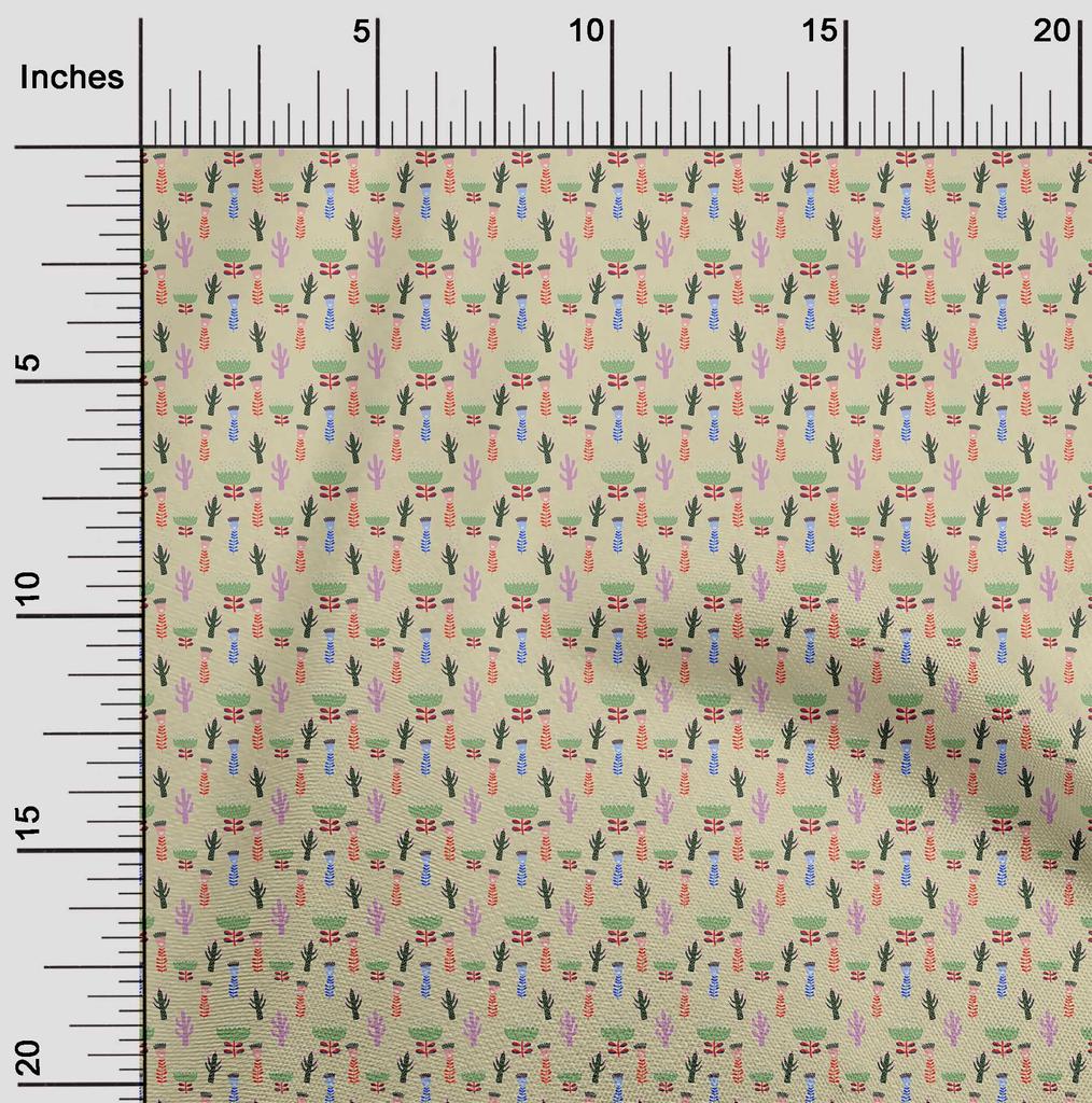 oneOone Cotton Poplin Beige Fabric Kids  Quilting Supplies Print Sewing Fabric By The Yard 42 Inch