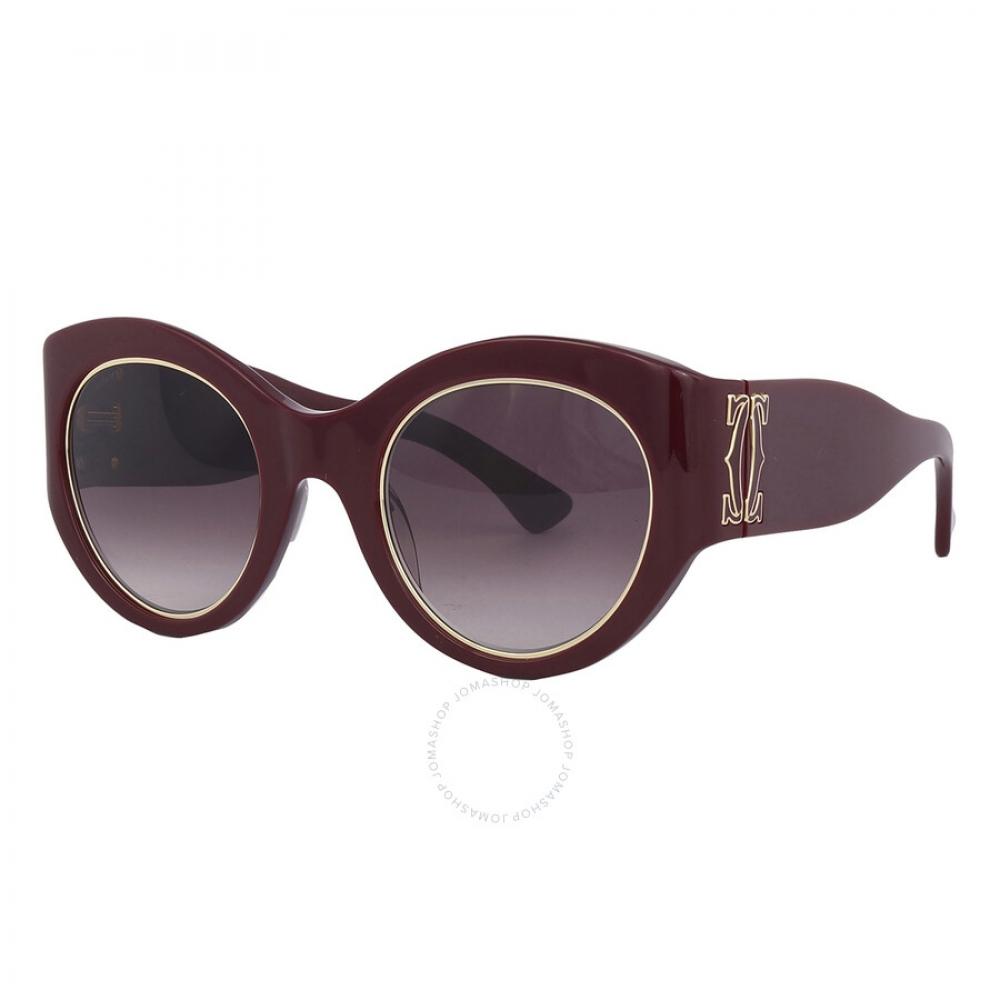 Cartier Burgundy Gradient Cat Eye Ladies Sunglasses Ct0305s 003 51