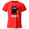 Men's Funny Cat Printed O-Neck Cotton T-Shirt, BreathableShort Sleeve Tee