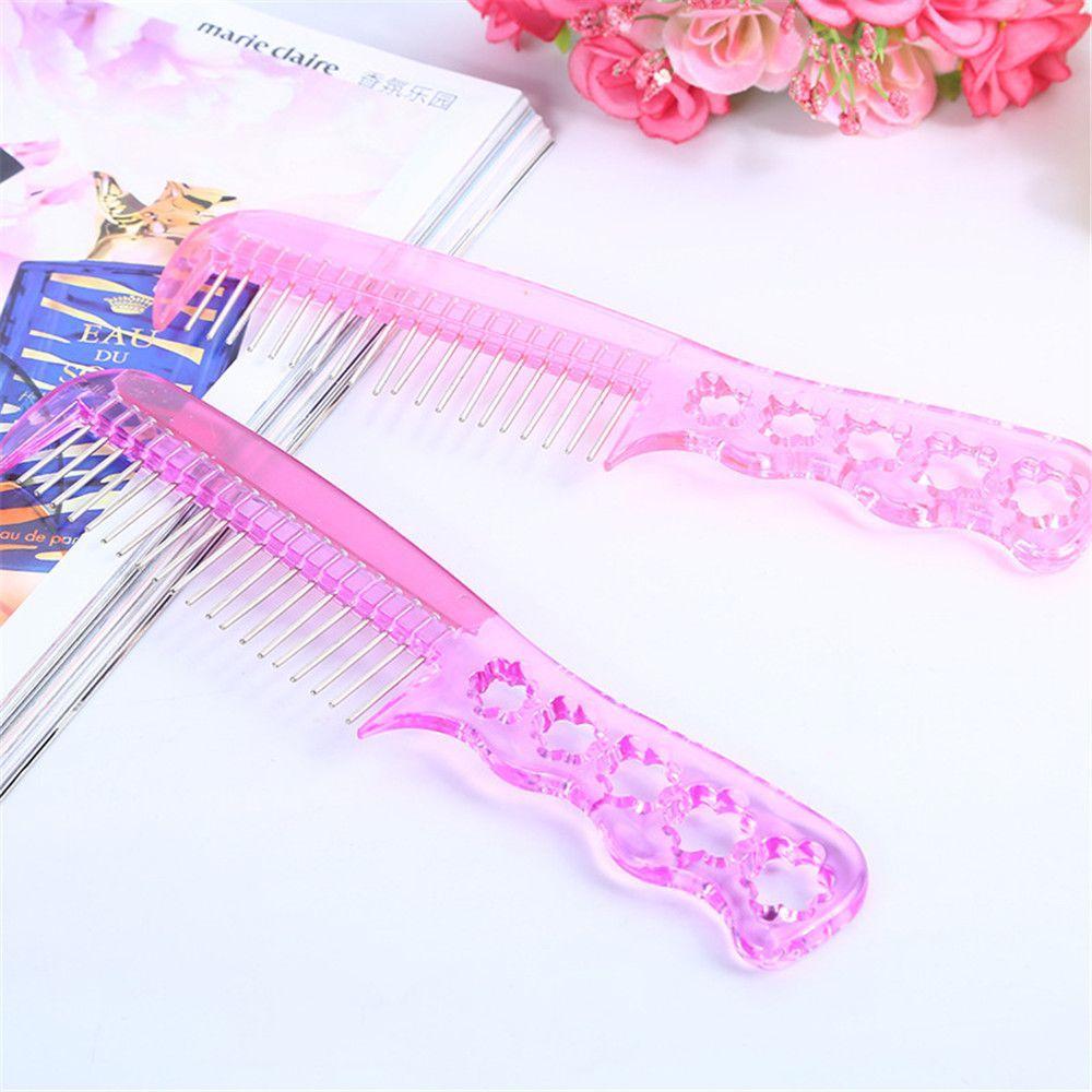 Модная Антистатическая Расческа для Парика с Ручкой, Инструмент для Парика, Расческа со Стальными Зубьями, Для Укладки