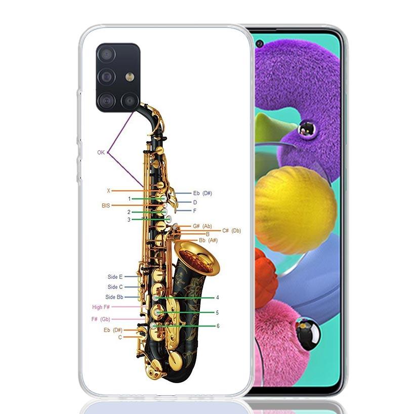 Music Saxophone Instrument Phone Case for Samsung Galaxy A52 A51 A50S A12 A22 A32 A72 A10S A30S A31 A71 Note 20 Ultra 10 Plus S1