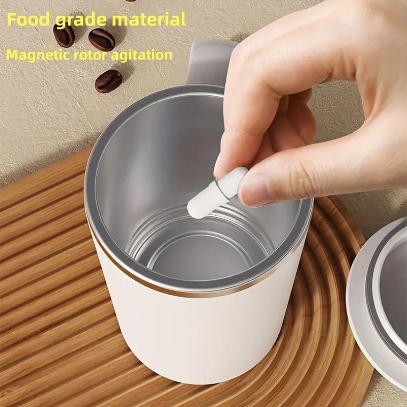 400ml/13.5oz Rechargeable Electric Stirring Cup 304 Stainless Steel Magnetic Cup For Hot Chocolate Milk Latte And Protein Powder