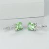 Exquisite Trendy Apple Green Zircon Stone Square Hoop Earrings Women's Party Wedding Accessories Gifts Cute Female New