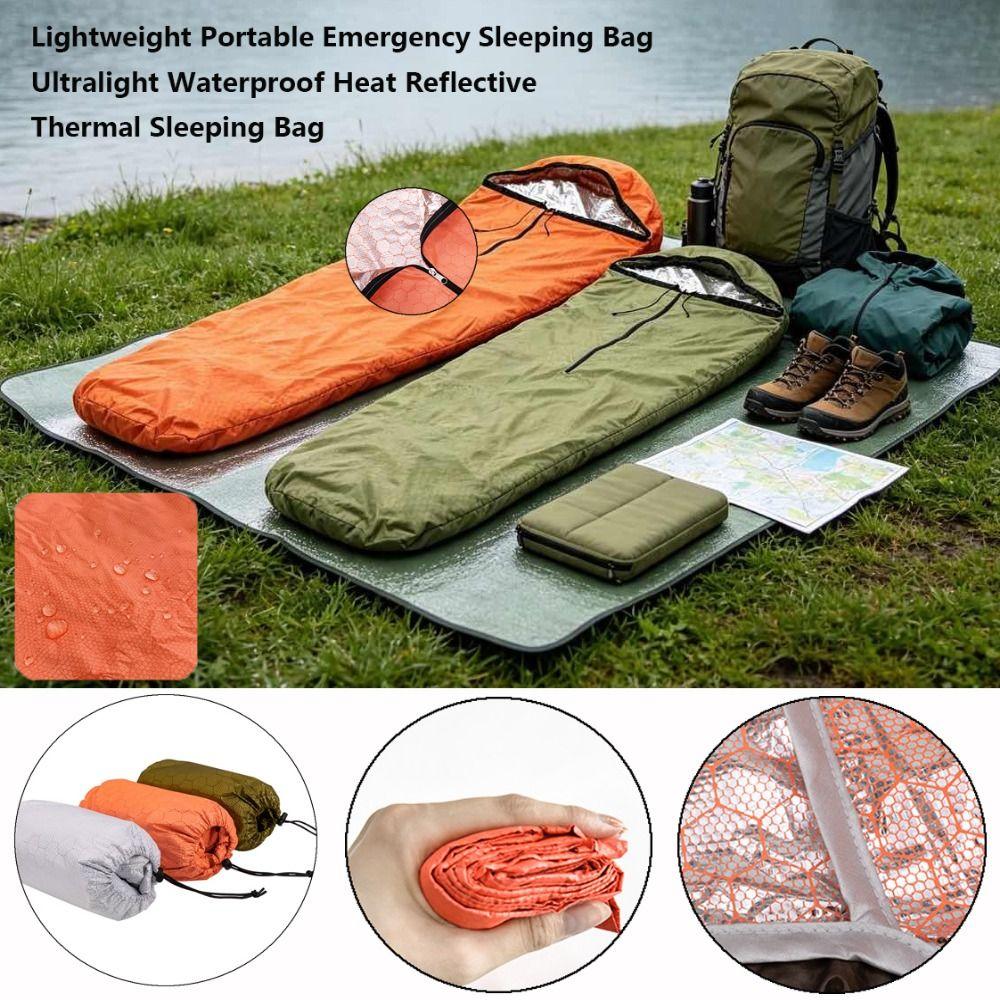 208*81cm Emergency Sleeping Bag Ultralight Survival Gear Heat Reflective Thermal Sleeping Bag