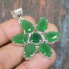 Simulated Emerald Gemstone Solid 925 Sterling Silver Handmade Jewelry Pendant
