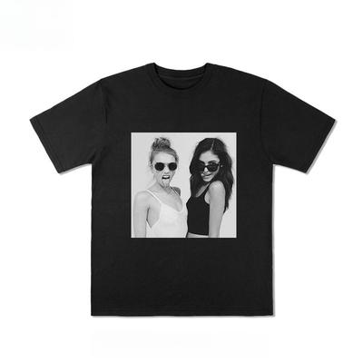 Осень и Зима Европейская и Американская Тяжелый Хлопок Красивая Женская Футболка с Принтом 2025 Новая Мужская Женская Универсальная Футболка