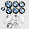 BAAP1 7pcs Front Hood Emblem Car 50th Anniversary Logo 82mm+Rear Badge 74mm+Wheel Hub Cap 68mm Decoration Cover Styling for BMW M