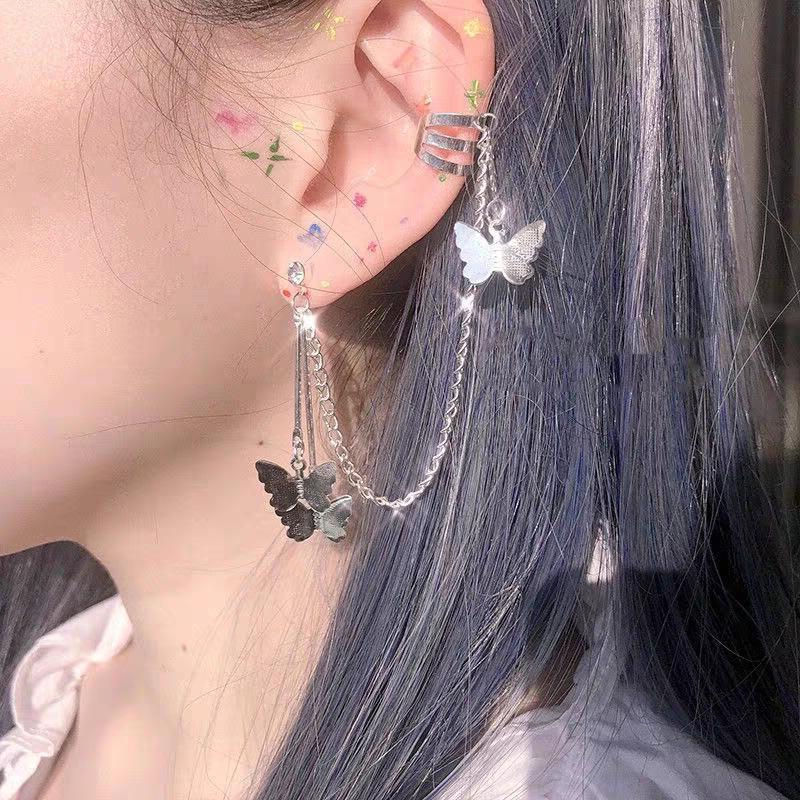 Bohemian Lady Temperament Fairy Butterfly Girl Personality Design Exaggerated Earrings Ear Bone Clip