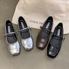 [Армано] Туфли Мэри Джейн 2025 весна новые серебряные надписи с французским толстым каблуком маленькие одинарные туфли женские для通勤