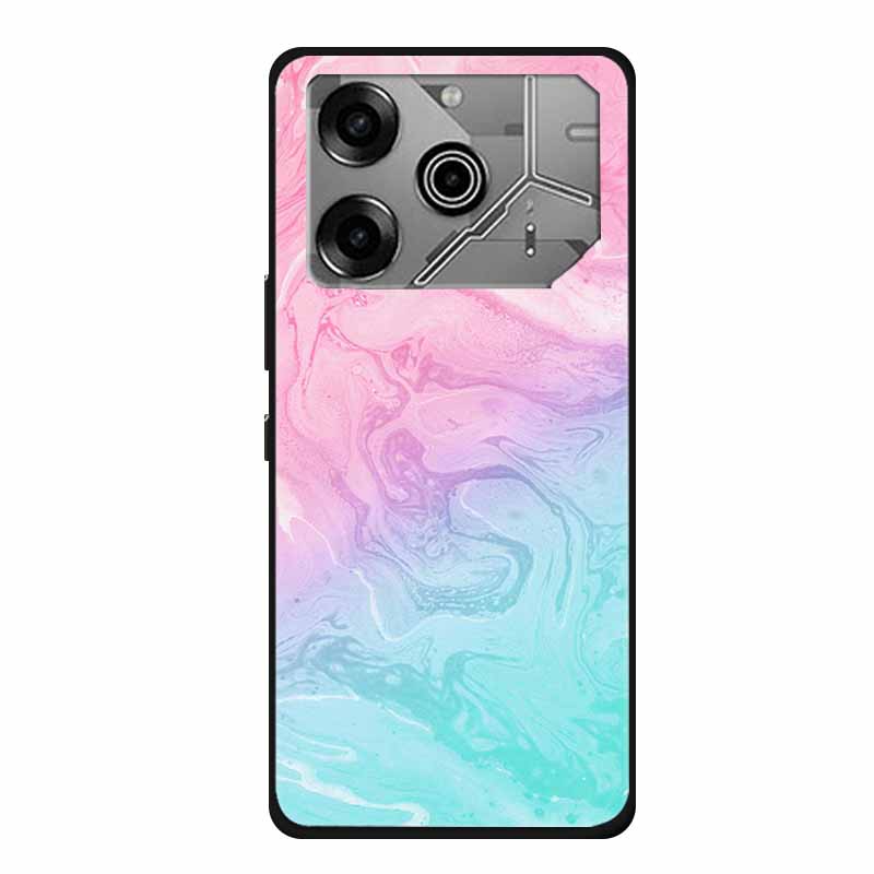 Чехол для Tecno Pova 6 Pro Мраморный ТПУ Силикон Мягкая Задняя Крышка Чехлы для Телефона для Tecno Pova6Pro 5G LI9 Защитный Покрашенный Микой Coque