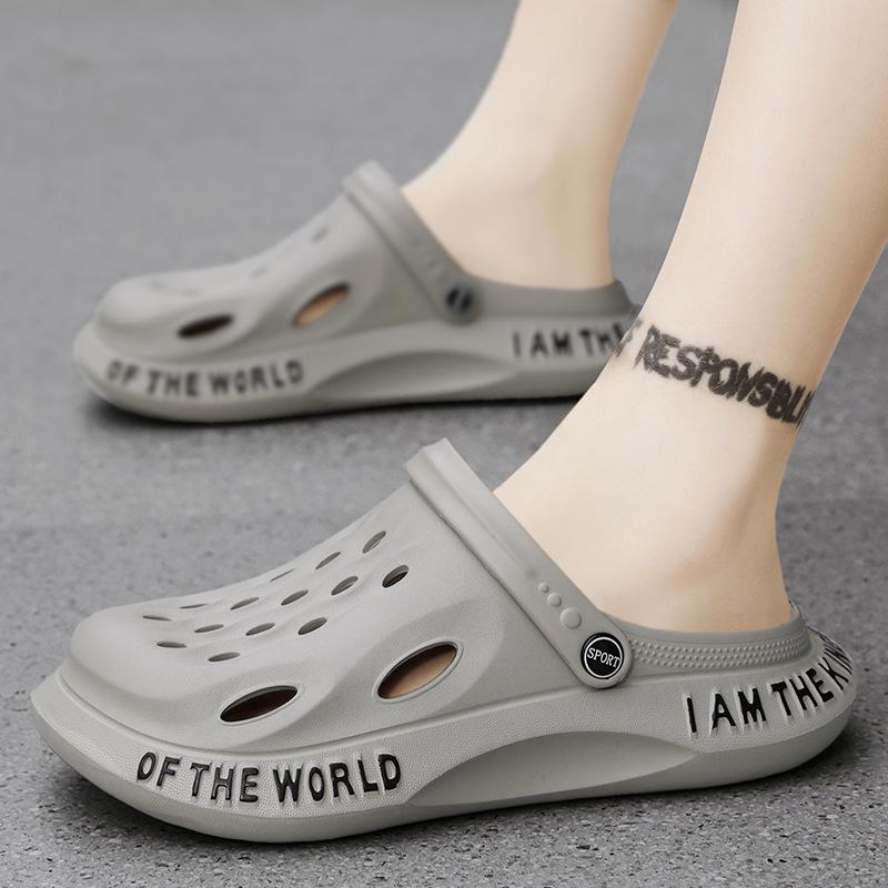 Мужские сандалии и шлепанцы с закрытым носком «Кокосовый сад» – Мягкая подошва, дышащие, модные, универсальные для пляжа.