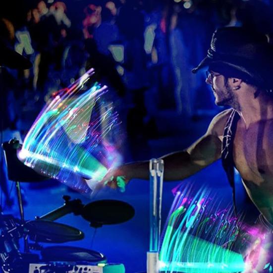 LED Light Up Drumsticks Rechargeable Glow In The Dark Drumsticks with 15