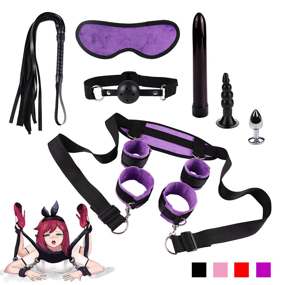 BDSM Adult Sex Toys Plush Handcuffs Strap Whip Rope Sexy Bed Restraints Bandage Couples Sex Toys Sexual Toy Adult Kits