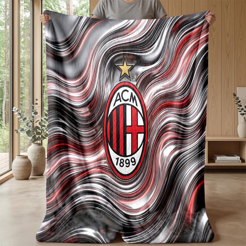 AC Milan Theme blanket Soft Flannel Blanket Plush Throw Blanket Cozy Sofa Bed Blanket for Home Decor