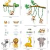 Jungle Animal Tree Vine Wall Stickers Children's Room Animal Boys and Girls Baby Room Bedroom Wall Decoration