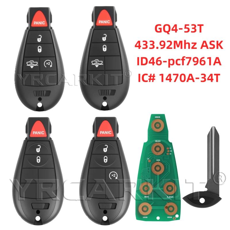 GQ4-53T Брелок Дистанционный Ключ от Машины 433 МГц Чип ID46-PCF7961A для Dodge RAM 1500 2500 3500 4500 2013-2018 Chrysler Jeep Без логотипа