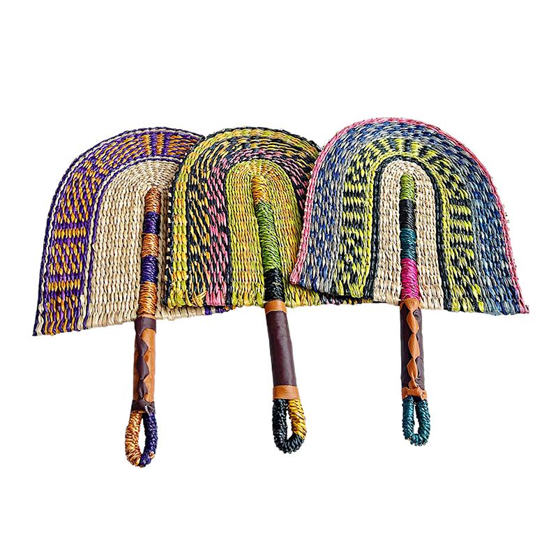 Плетеный соломенный веер, летний охлаждающий веер из травы, веер ручной работы, скандинавские подвесные украшения для спальни, свадебной вечеринки, домашнего декора