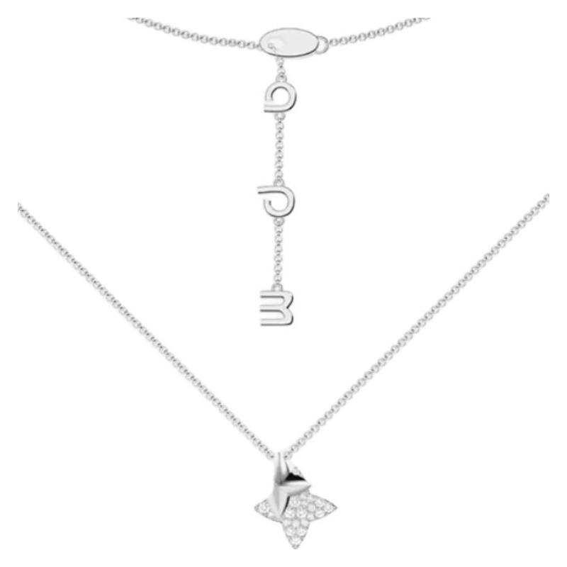 APM Monaco Unique star-shaped interlaced design 925 silver necklace women's silver white AC7687OX