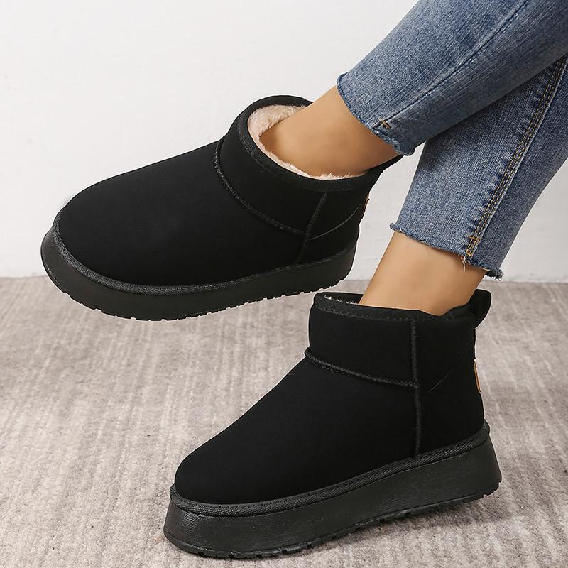 Fashion Autumn Winter Short Snow Boots for Women Solid Color Thicken Warm Cotton Shoes Woman Thick Bottom Non Slip Platform Botas Mujer