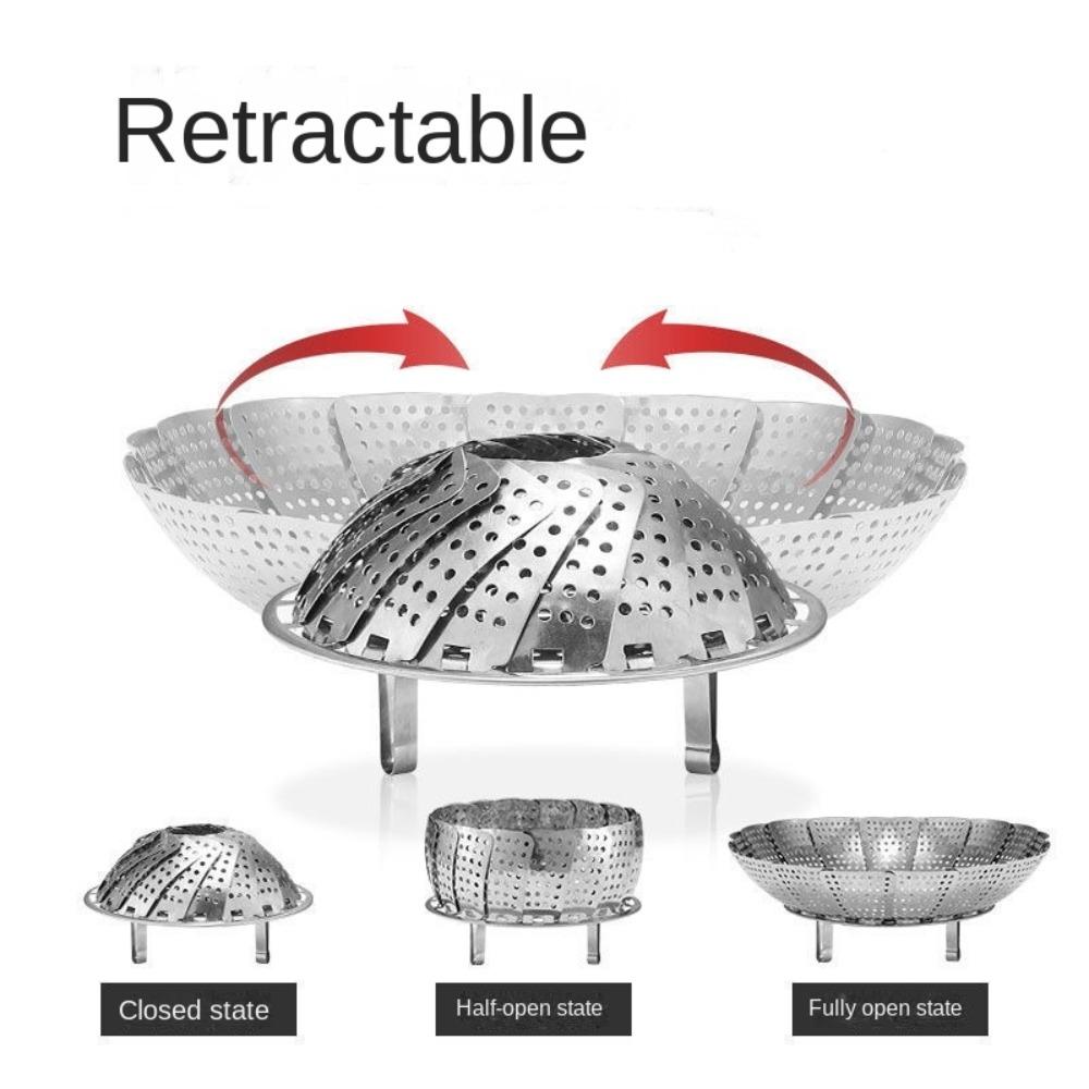 Multifunctional Steamer Rack Stainless Steel Steamer Plate Folding Dish Steam  Food Steamer Basket