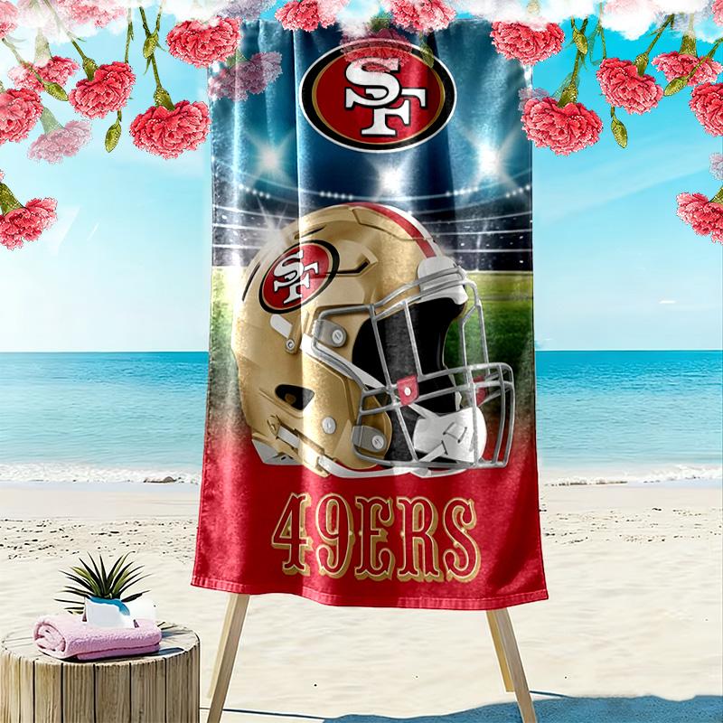 San Francisco 49ers Print Beach Towel, Large Soft Quick Dry Towel for Beach Camping Swimming