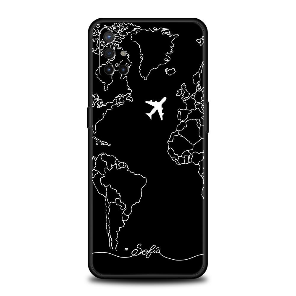 Модный Чехол для Телефона с Картой Мира и Самолетами для OnePlus 12R 9R 12 11 10 Pro 9 8 7 7T 8T 10T 9RT Nord 2T N10 N200 CE 2 5G