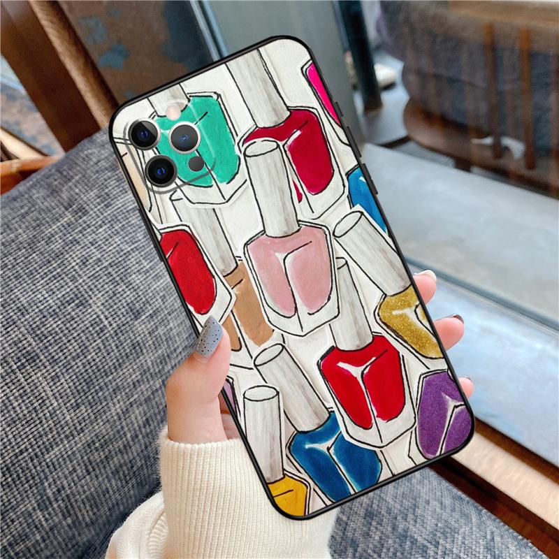 Cosmetics Nail Polish Phone Case For iPhone 11 12 13 14 15 16 Pro Max 12 13 Mini X XR XS MAX 14 Plus Cover