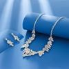 Zircon Earrings Shining Necklace Wedding Party Rhinestone Jewelry Set  Banquet
