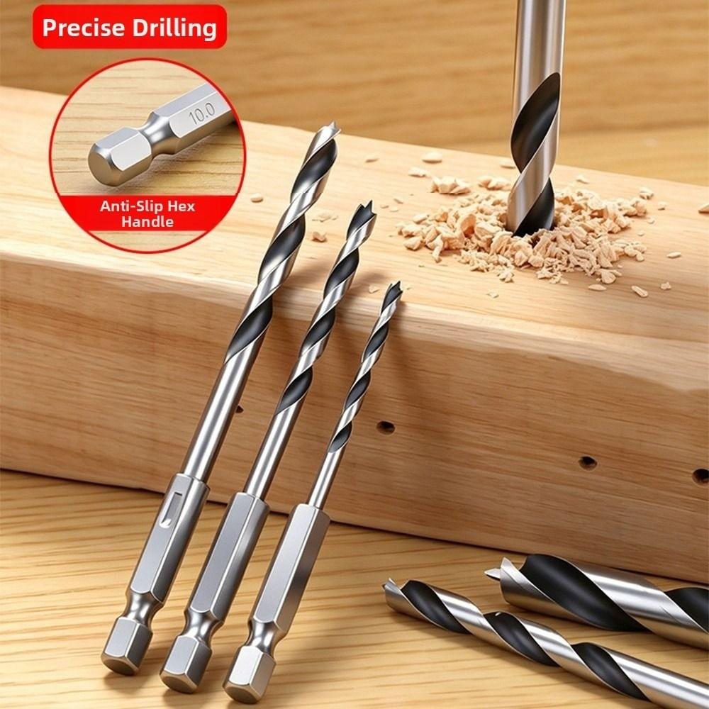 Hex Shank Woodworking Drill Bit 3-10mm Hole Drilling Tool DIY Wood Drilling