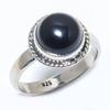 Натуральный черный оникс драгоценный камень ручной работы 925 стерлинговое серебро ювелирное кольцо S.6 c8f26