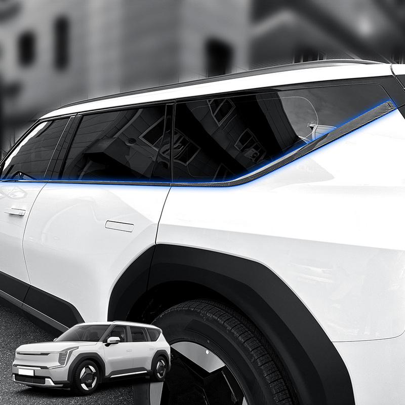 Для Kia EV9 6 шт. ABS Черные полоски на раму окон двери Накладки на кузов Левый/Правый руль