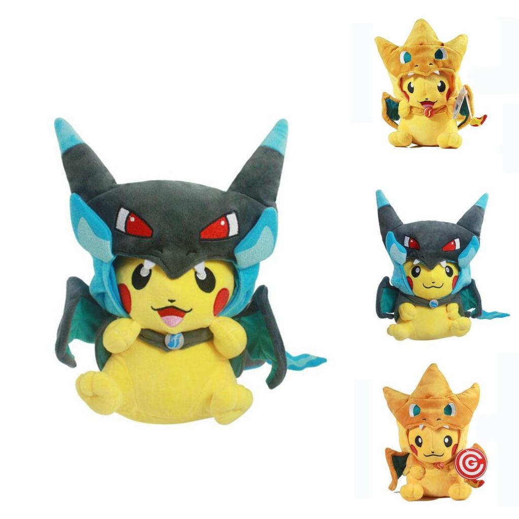 Plush Cosplay Pikachu Toys Mega Pokemon Cos Charizard Soft Stuffed Toy Kids