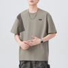 Short-sleeved T-shirt Men's Loose Summer New Embroidered Heavy Round Neck Five-point Sleeve T-shirt