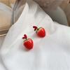 Sweet Lovely Girls Strawberry Heart Cute Fashion Jewelry Ear Stud Earrings Dangle Earrings