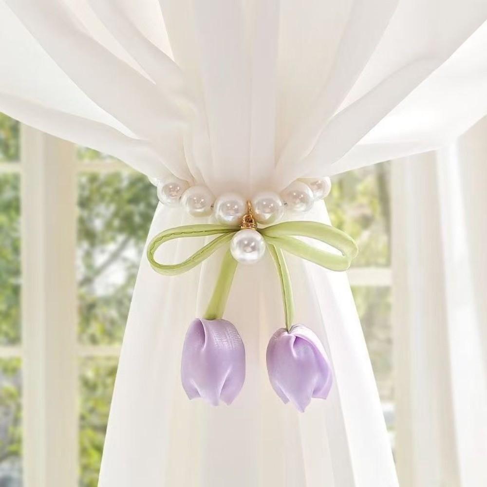 Tulip-Shaped Tulip Curtain Straps Magnetic Curtain Buckle Creative Drapery Holders Home Decor