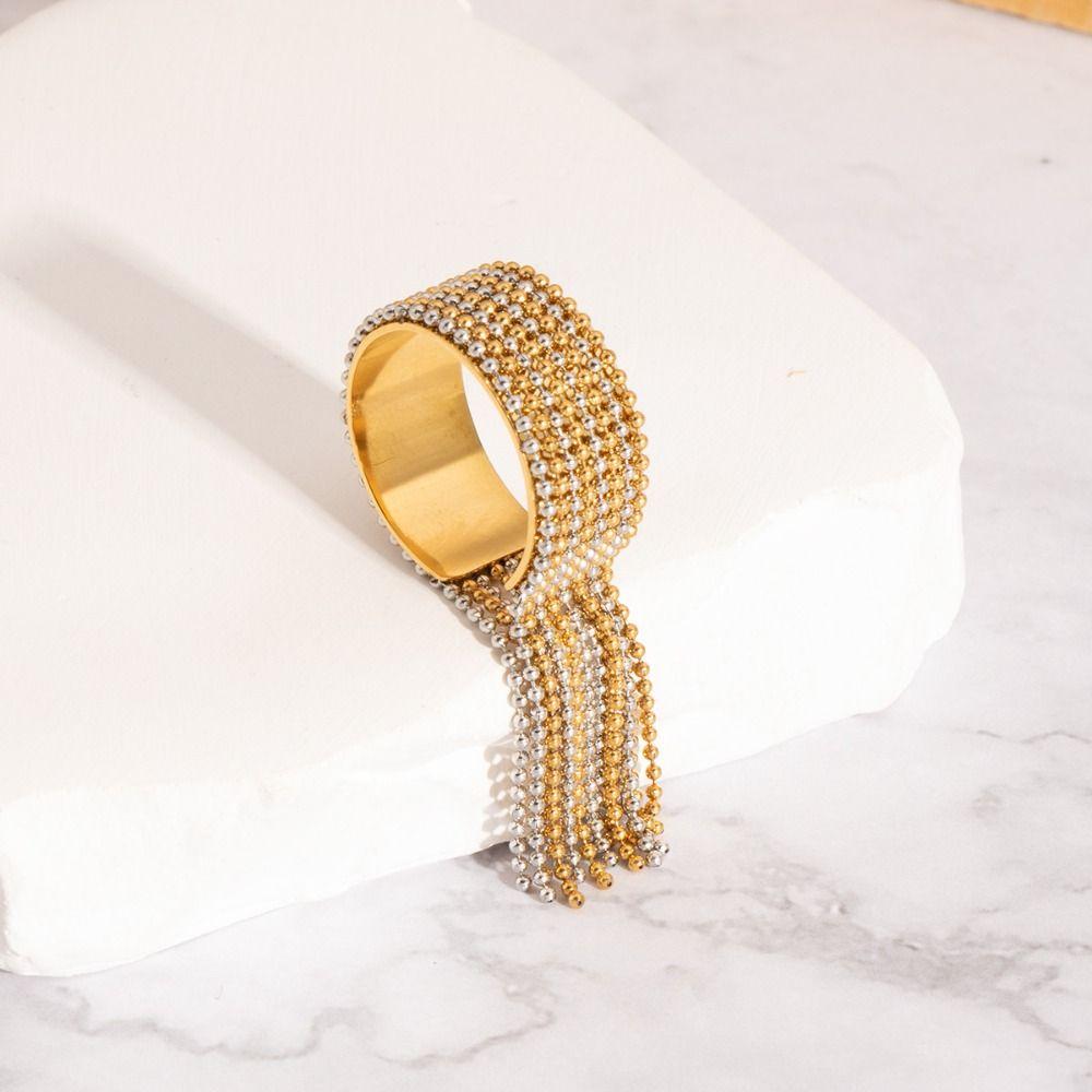 Подвеска-кисточка из цепочек, Открытые кольца, Золото, Серебро, Регулируемое кольцо-цепочка, Стильное кольцо на палец, Подарок