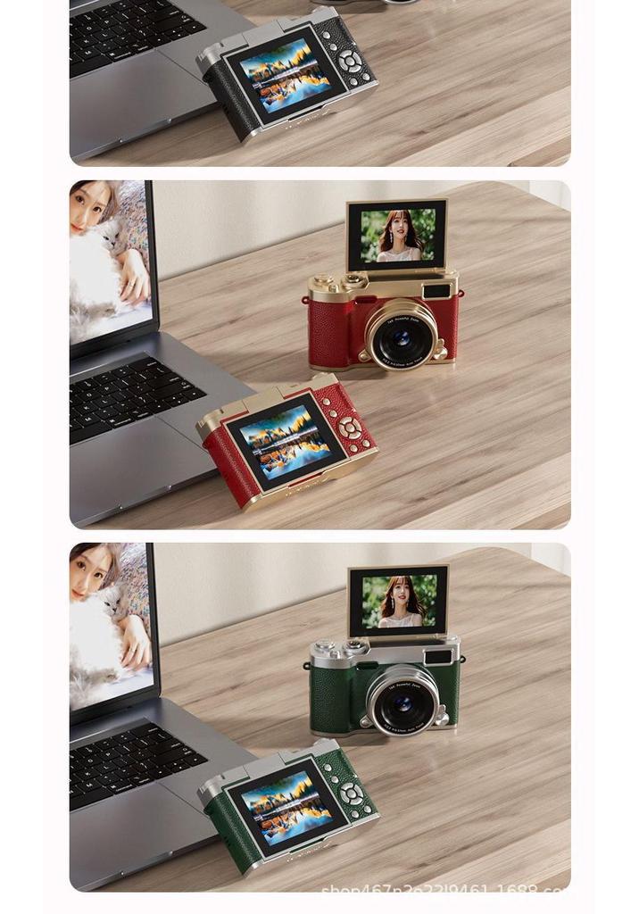 Retro Foldable Screen CCD Camera with 16x Zoom and HD Portable Pocket Recorder