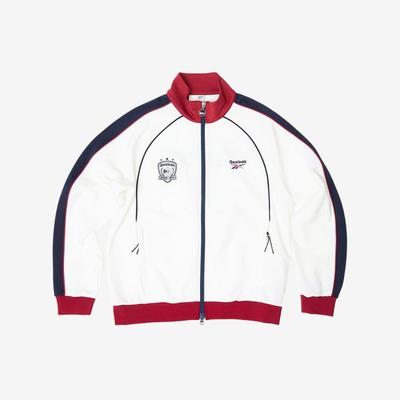 Бренд Унисекс Color Block Point Premier Трикотажный топ для тренировок Белый Красный Reju6ez25ow