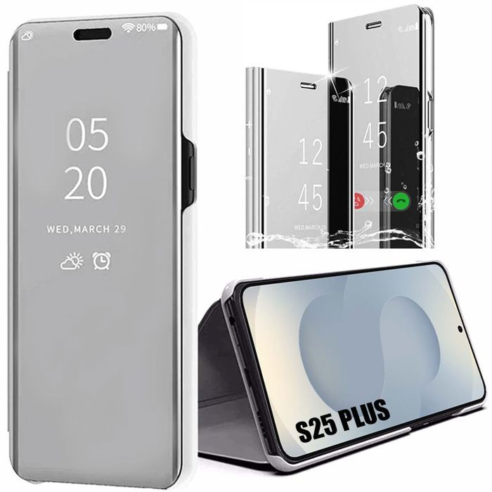 Coque de protection - BOOLING - pour Samsung Galaxy S25 Plus - Effet Miroir - Argenté - Antichoc