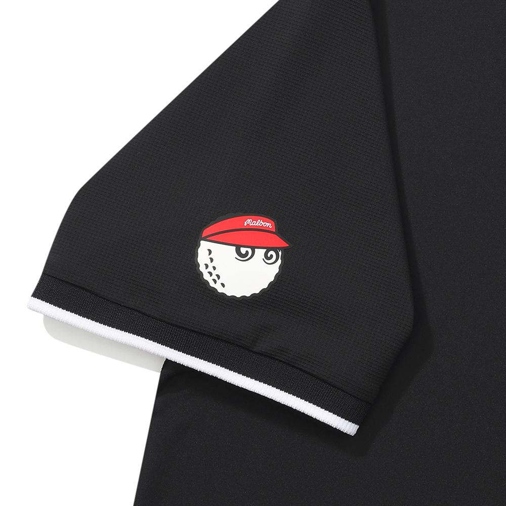 MALBON GOLF Functional Short Sleeve Polo Shirt Black (Man)