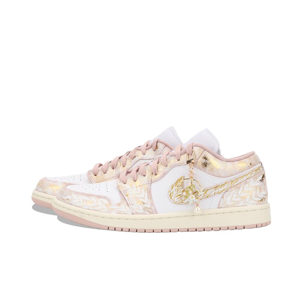 Jordan Air Jordan 1 Винтажные Баскетбольные Кроссовки Женские Низкие Розовый/Белый/Золотой DC0774-606(Team724-)