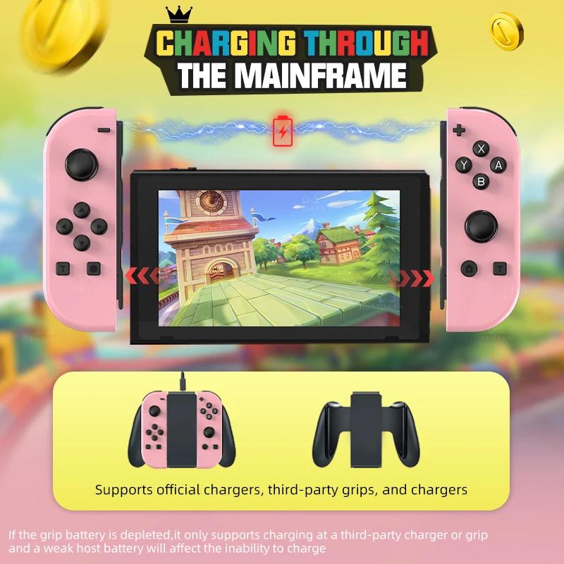 Контроллер Joy BT 5,2 RGB со светодиодным переключателем L/R, джойстик для Switch/Lite/Oled геймпадов JoyCon, джойстик с двойной вибрацией