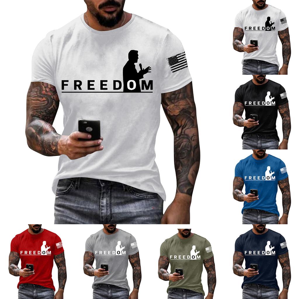 Мужская футболка с коротким рукавом с принтом Мужская свободная повседневная футболка с коротким рукавом